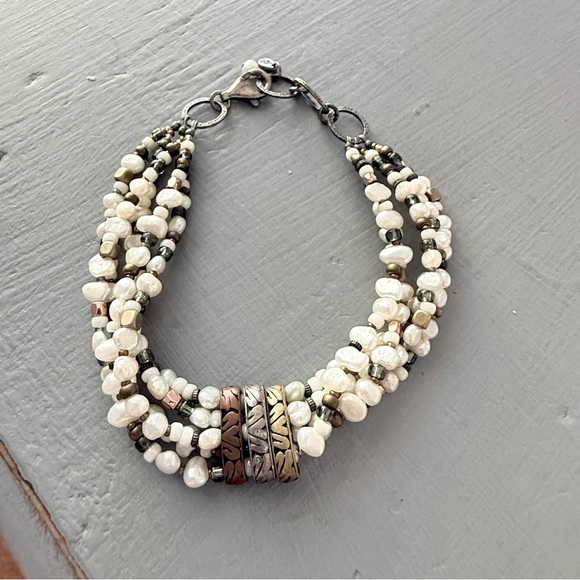 Silpada 925 Sterling Silver & Pearls Multi Strand Bracelet - Picture 8 of 10